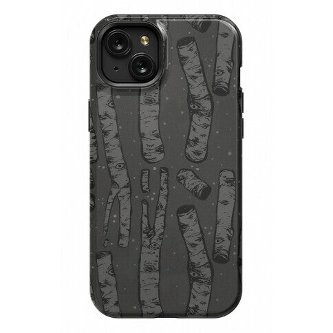Birch Trees in the Darkness Phone Case