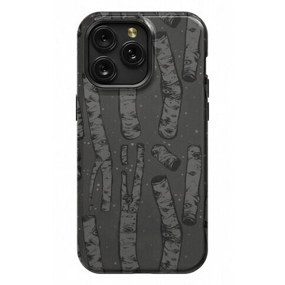 Birch Trees in the Darkness Phone Case