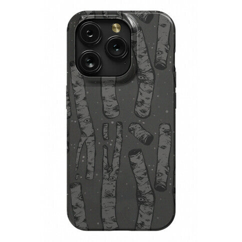 Birch Trees in the Darkness Phone Case