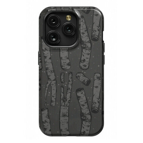 Birch Trees in the Darkness Phone Case