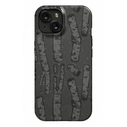 Birch Trees in the Darkness Phone Case