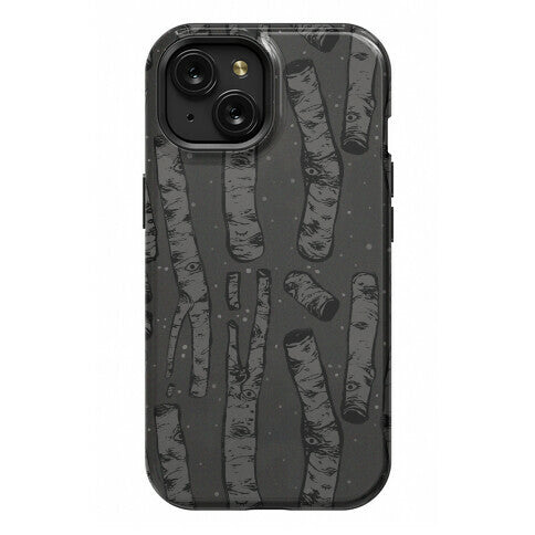 Birch Trees in the Darkness Phone Case