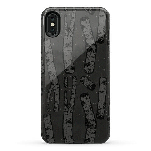 Birch Trees in the Darkness Phone Case