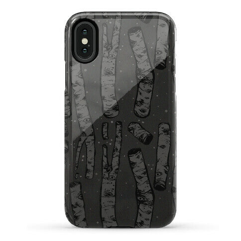 Birch Trees in the Darkness Phone Case