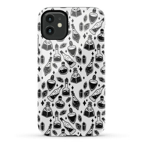 Black On White Potions Pattern Phone Case