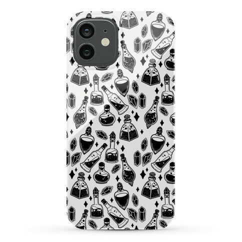 Black On White Potions Pattern Phone Case