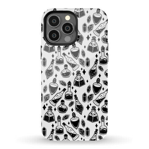 Black On White Potions Pattern Phone Case