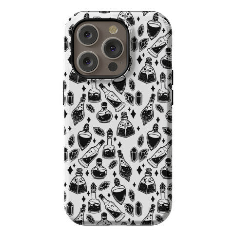 Black On White Potions Pattern Phone Case