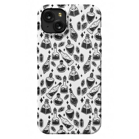 Black On White Potions Pattern Phone Case