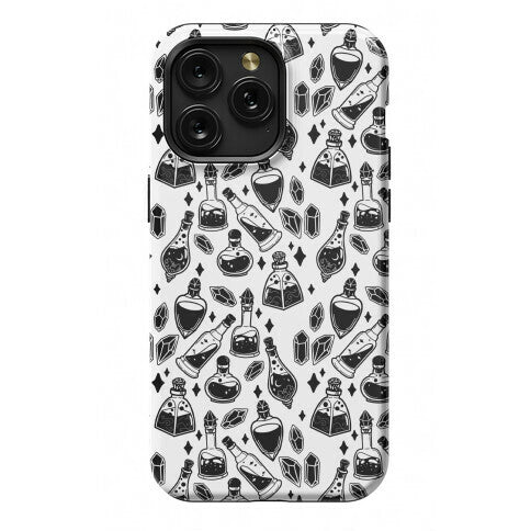 Black On White Potions Pattern Phone Case