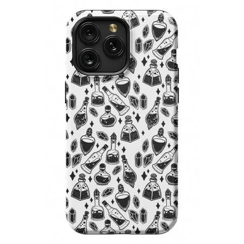 Black On White Potions Pattern Phone Case