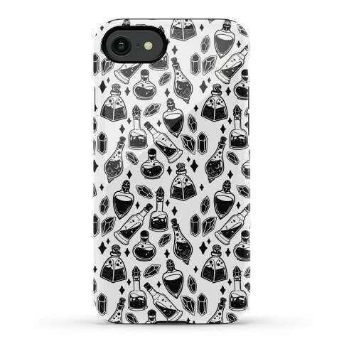 Black On White Potions Pattern Phone Case