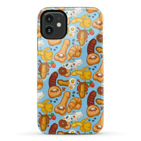 Phallic Breakfast Pattern Phone Case