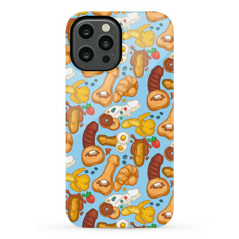 Phallic Breakfast Pattern Phone Case