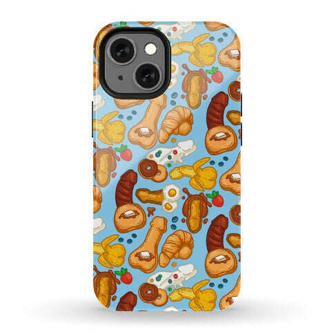 Phallic Breakfast Pattern Phone Case