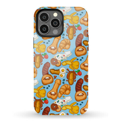 Phallic Breakfast Pattern Phone Case