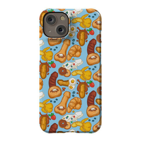 Phallic Breakfast Pattern Phone Case