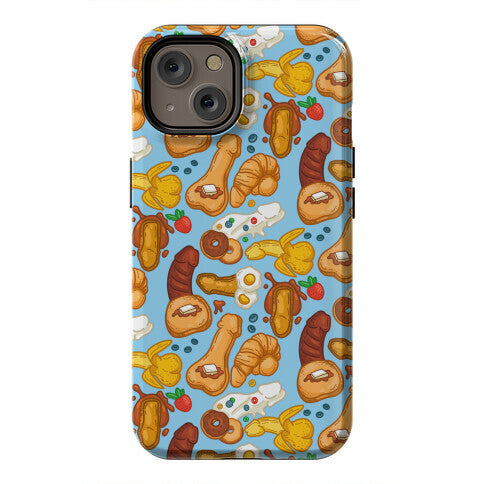 Phallic Breakfast Pattern Phone Case