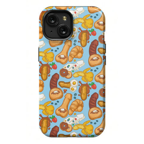 Phallic Breakfast Pattern Phone Case