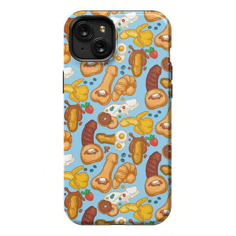 Phallic Breakfast Pattern Phone Case