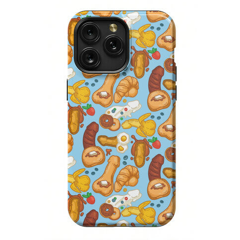 Phallic Breakfast Pattern Phone Case