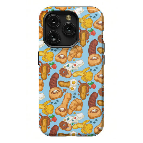 Phallic Breakfast Pattern Phone Case