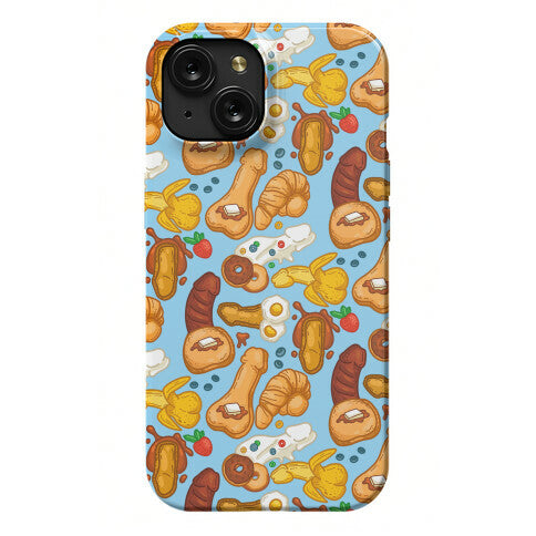 Phallic Breakfast Pattern Phone Case