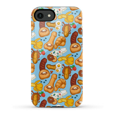 Phallic Breakfast Pattern Phone Case