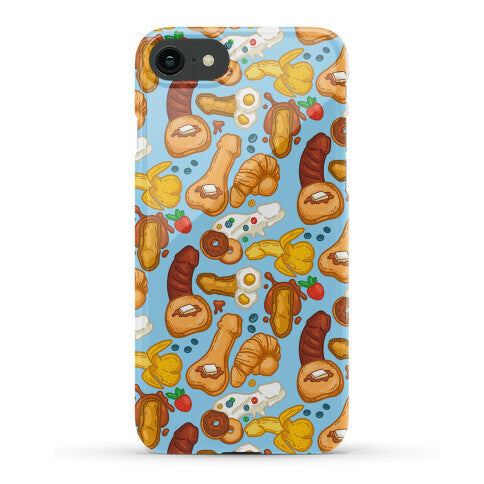 Phallic Breakfast Pattern Phone Case