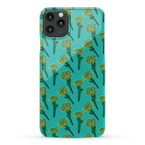 Green Carnation Pattern Phone Case