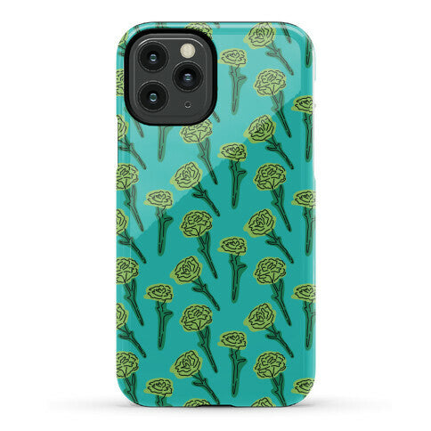 Green Carnation Pattern Phone Case