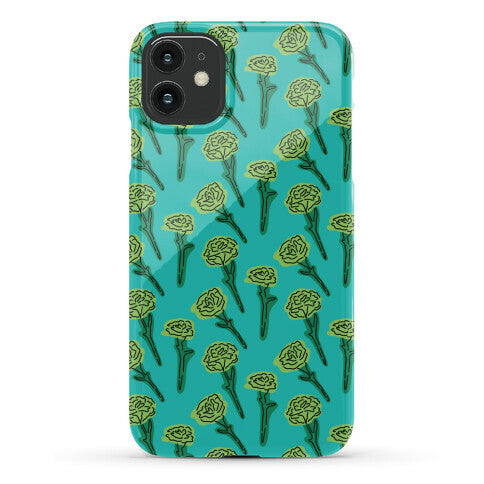 Green Carnation Pattern Phone Case