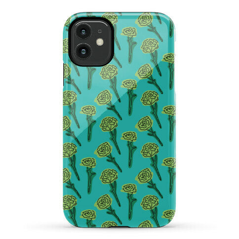 Green Carnation Pattern Phone Case