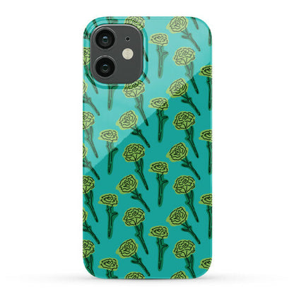 Green Carnation Pattern Phone Case