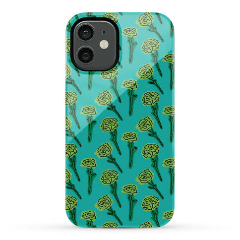 Green Carnation Pattern Phone Case