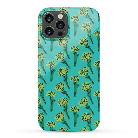 Green Carnation Pattern Phone Case