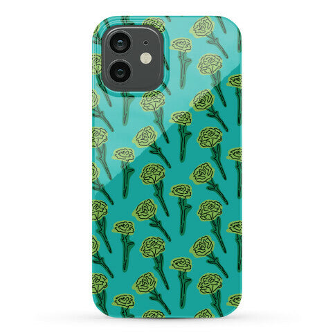 Green Carnation Pattern Phone Case