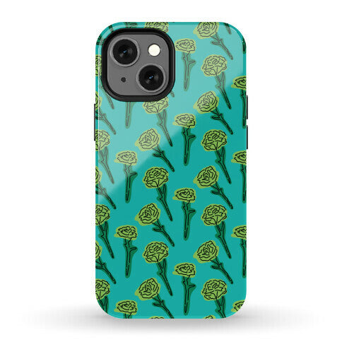 Green Carnation Pattern Phone Case