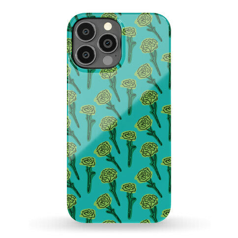 Green Carnation Pattern Phone Case