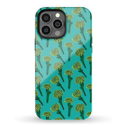 Green Carnation Pattern Phone Case