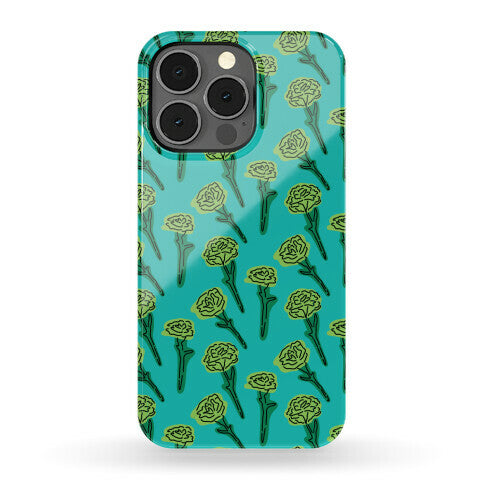 Green Carnation Pattern Phone Case