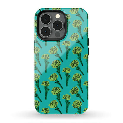 Green Carnation Pattern Phone Case