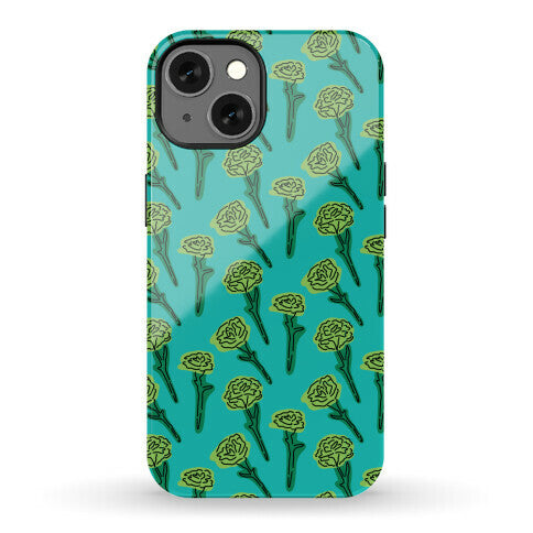 Green Carnation Pattern Phone Case