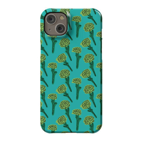 Green Carnation Pattern Phone Case