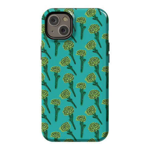 Green Carnation Pattern Phone Case