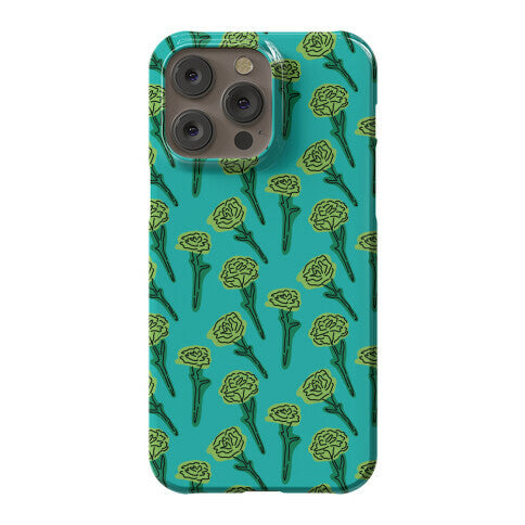 Green Carnation Pattern Phone Case