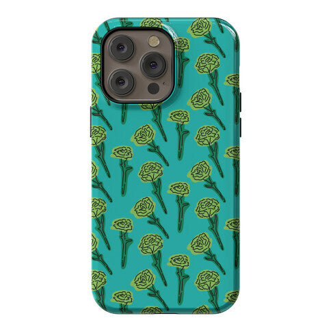 Green Carnation Pattern Phone Case