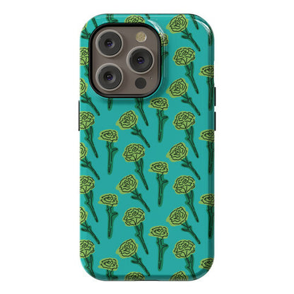 Green Carnation Pattern Phone Case