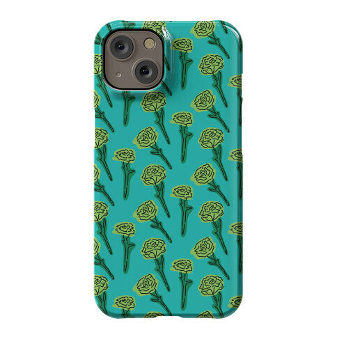 Green Carnation Pattern Phone Case