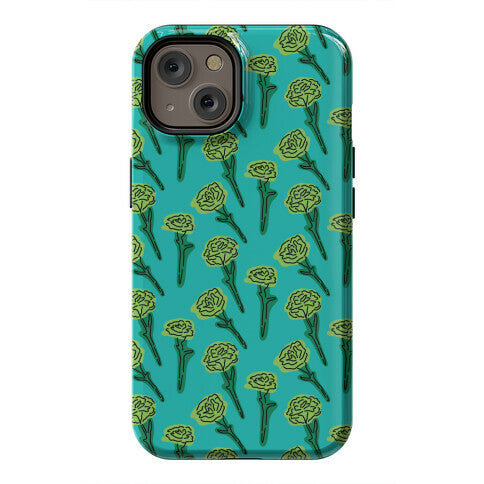 Green Carnation Pattern Phone Case